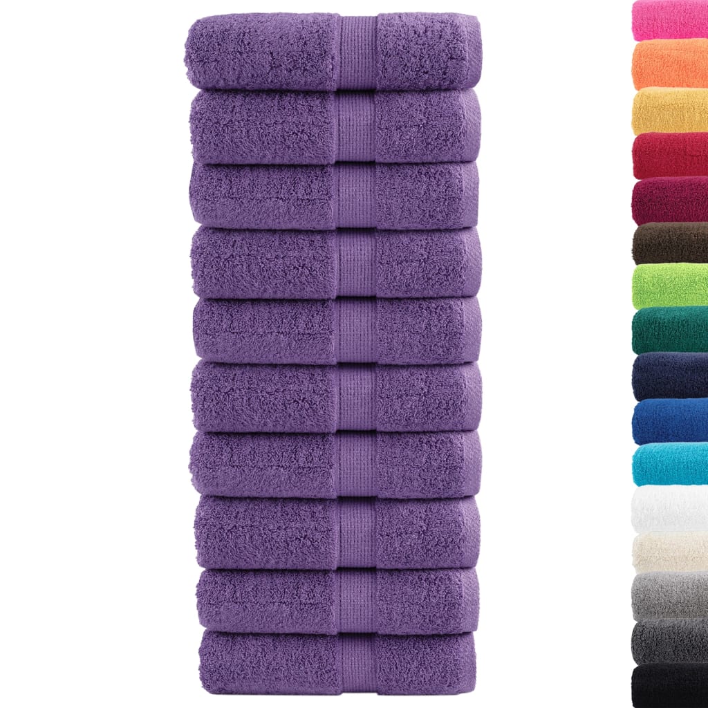 10 db prémium vendégtörölköző SOLUND lila 30 x 50 cm 600 g/m² 2