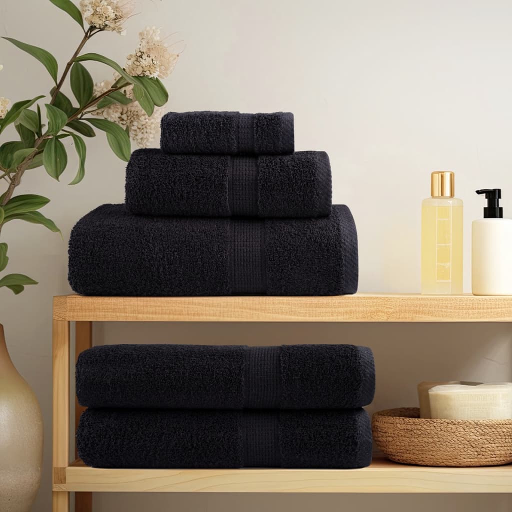 4 db prémium vendégtörölköző SOLUND fekete 30 x 50 cm 600 g/m² 3