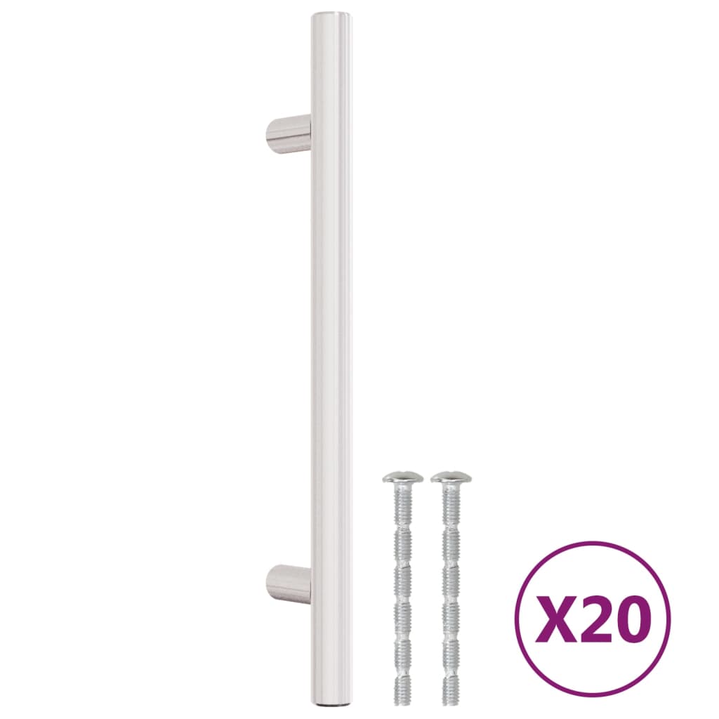 20 db ezüst rozsdamentes acél szekrényfogantyú 128 mm 2