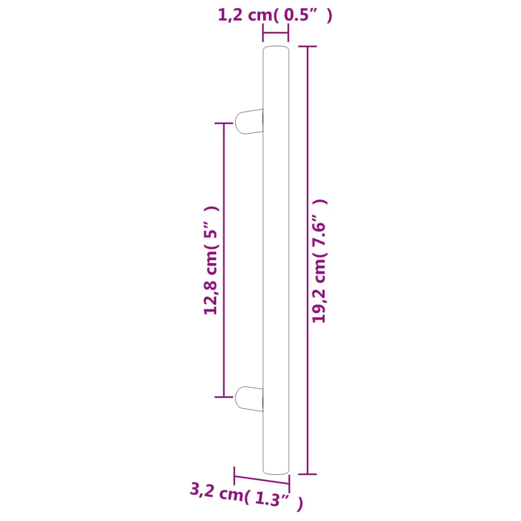 20 db ezüst rozsdamentes acél szekrényfogantyú 128 mm 8