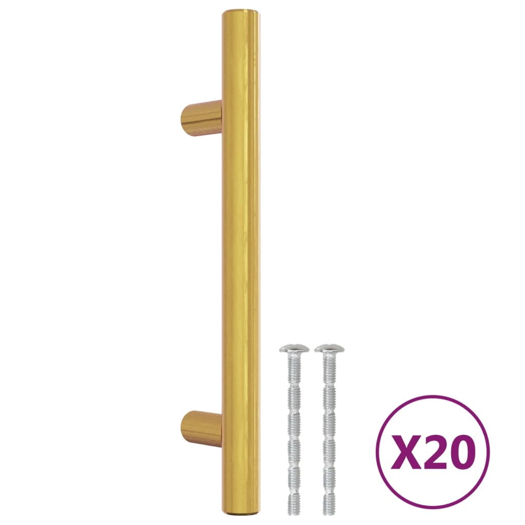 20 db aranyszínű rozsdamentes acél szekrényfogantyú 96 mm 2