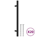20 db fekete rozsdamentes acél szekrényfogantyú 160 mm 2