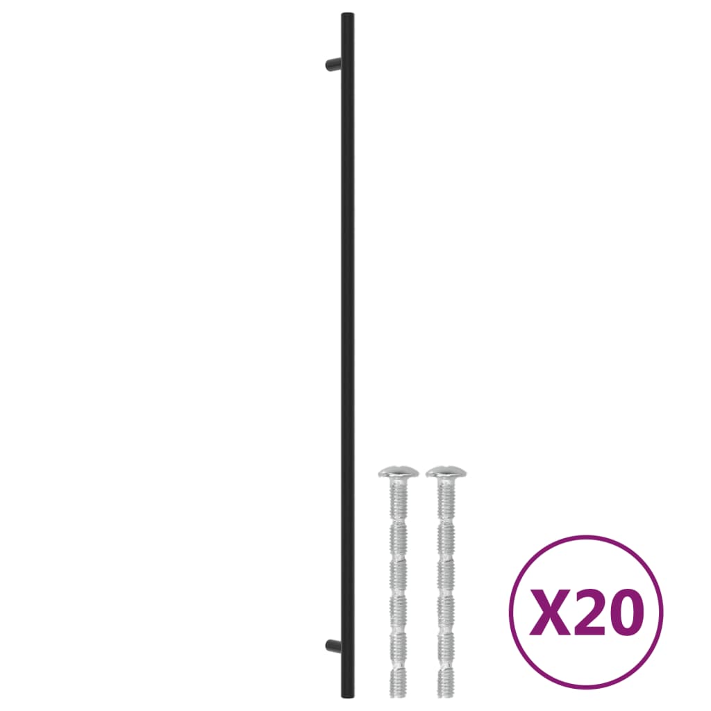 20 db fekete rozsdamentes acél szekrényfogantyú 480 mm 2