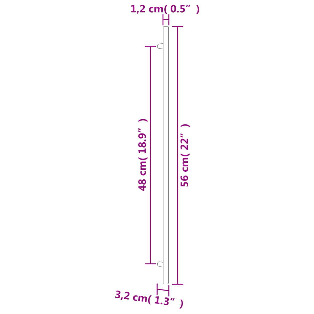 20 db fekete rozsdamentes acél szekrényfogantyú 480 mm 8