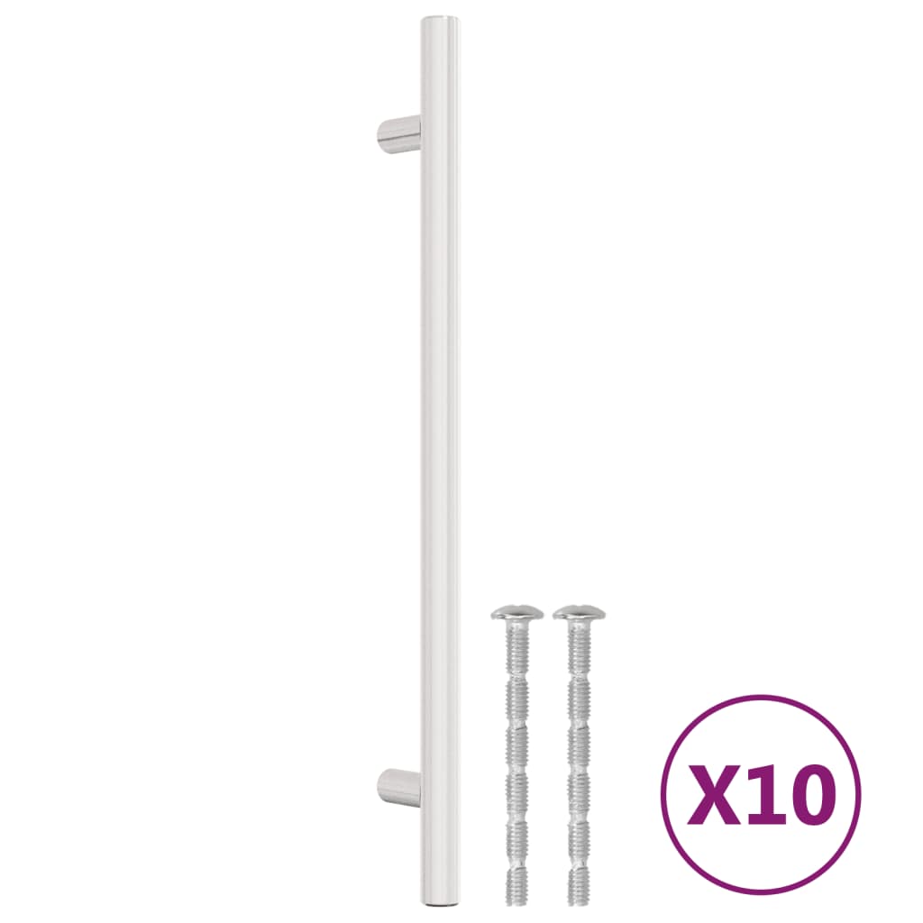 10 db ezüst rozsdamentes acél szekrényfogantyú 192 mm 2