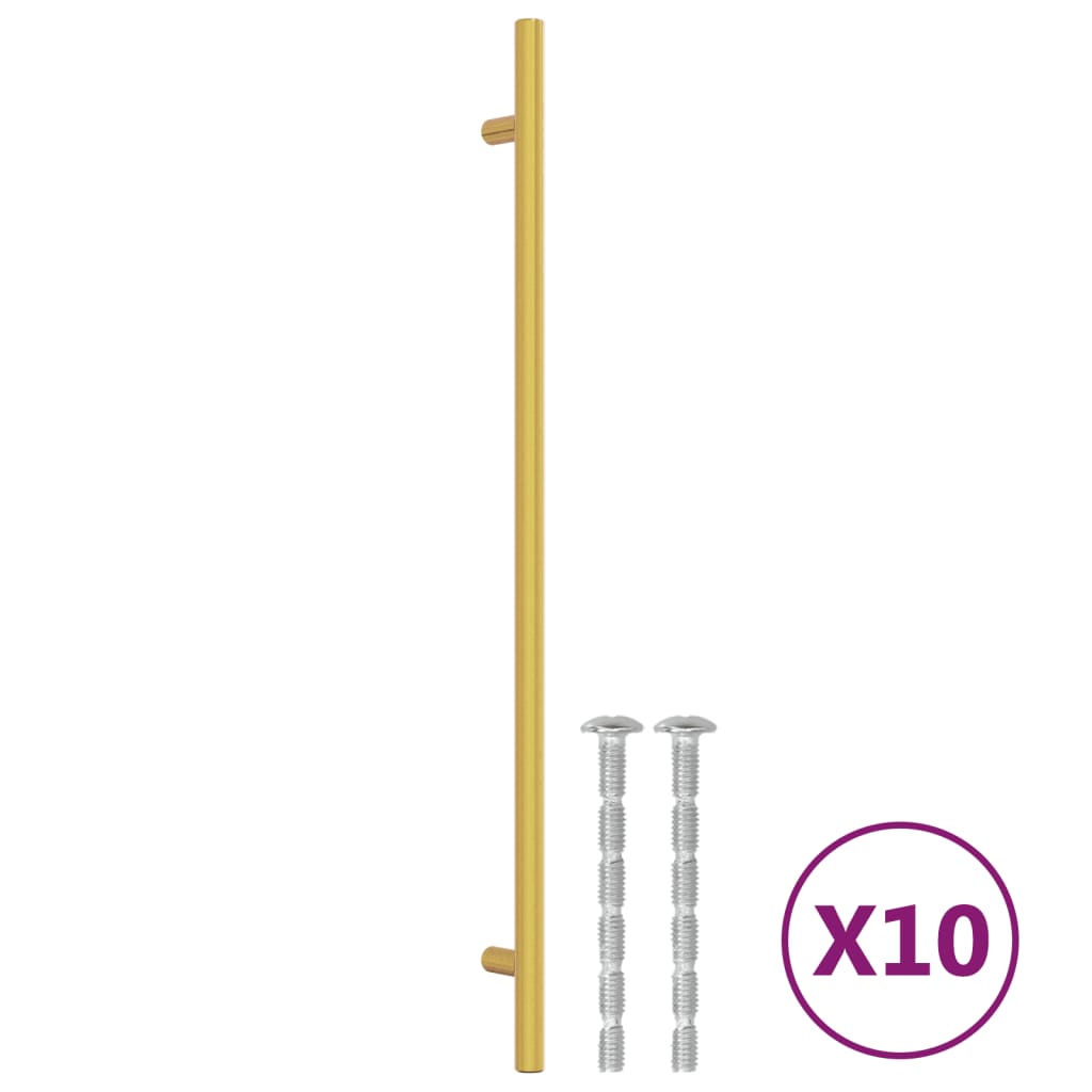 10 db aranyszínű rozsdamentes acél szekrényfogantyú 320 mm 2