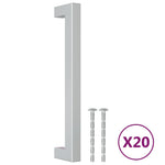 20 db ezüst rozsdamentes acél szekrényfogantyú 160 mm 2