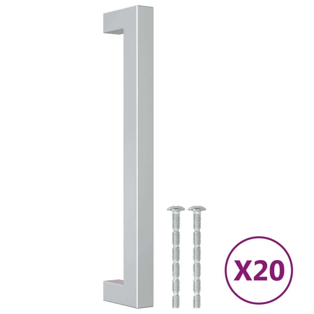 20 db ezüst rozsdamentes acél szekrényfogantyú 160 mm 2