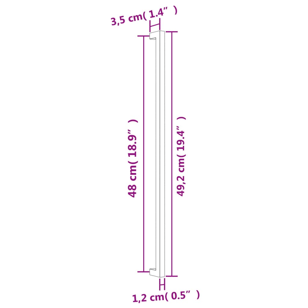 20 db aranyszínű rozsdamentes acél szekrényfogantyú 480 mm 8