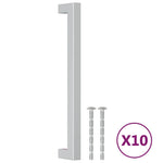 10 db ezüst rozsdamentes acél szekrényfogantyú 192 mm 2