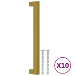 10 db aranyszínű rozsdamentes acél szekrényfogantyú 192 mm 2