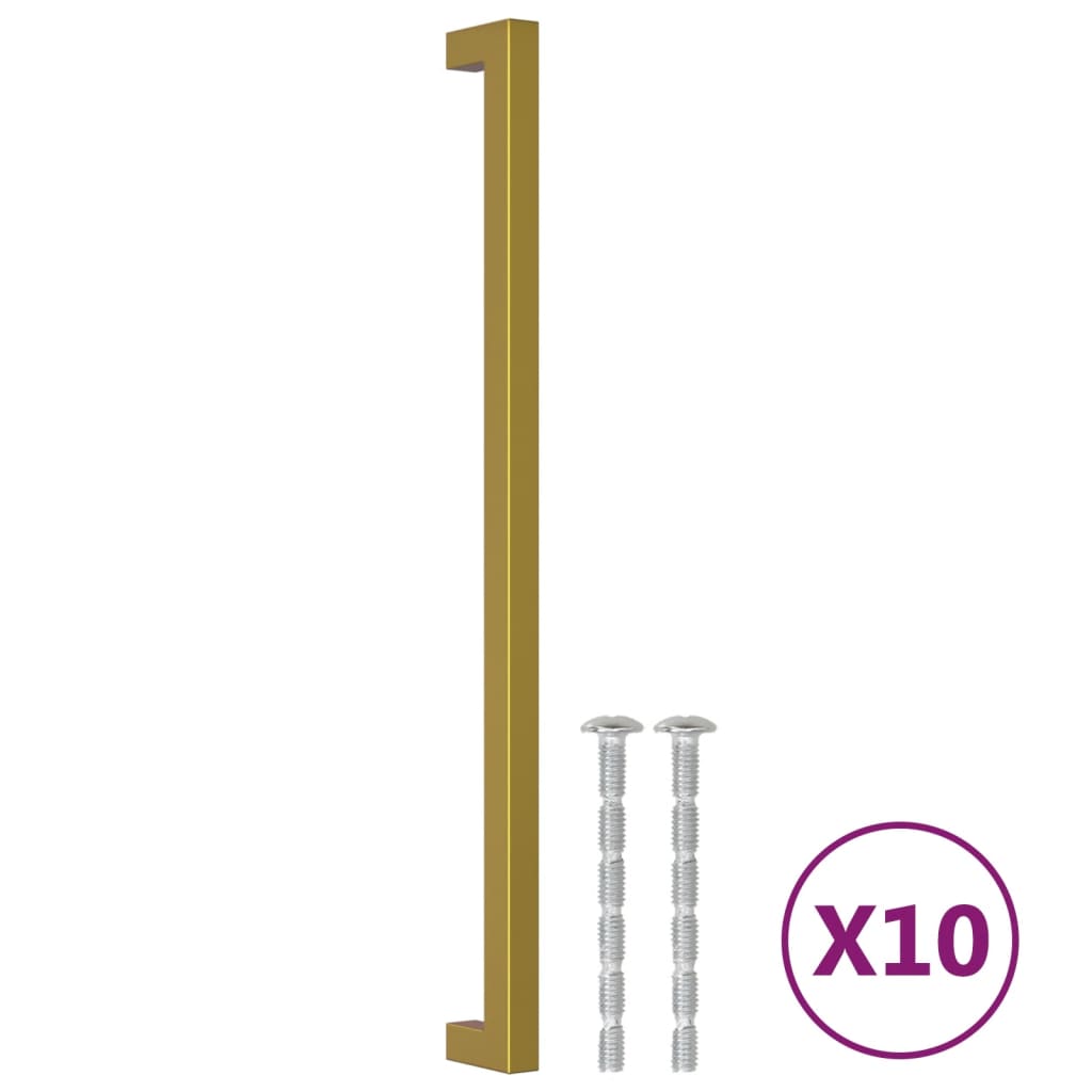 10 db aranyszínű rozsdamentes acél szekrényfogantyú 320 mm 2