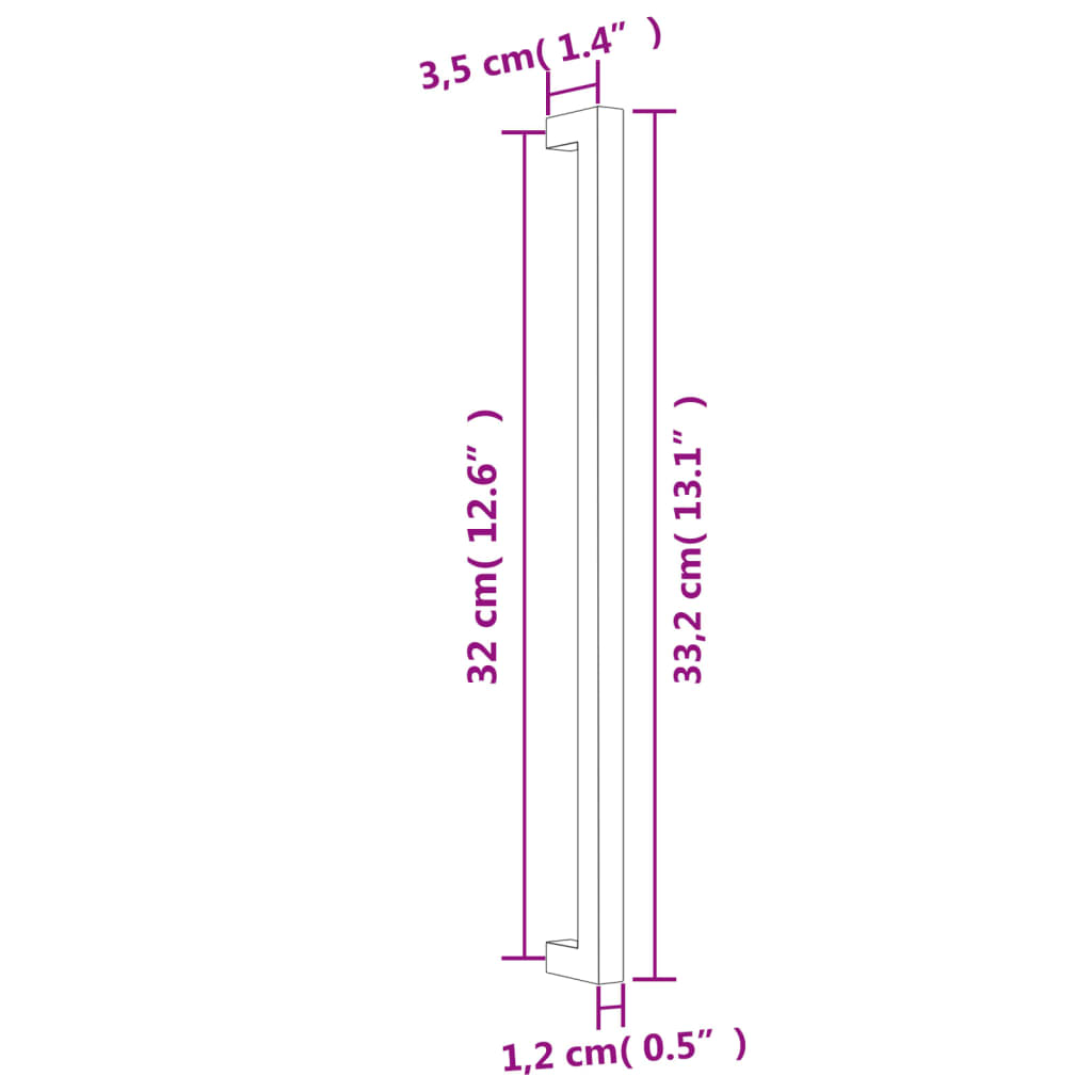 10 db aranyszínű rozsdamentes acél szekrényfogantyú 320 mm 8