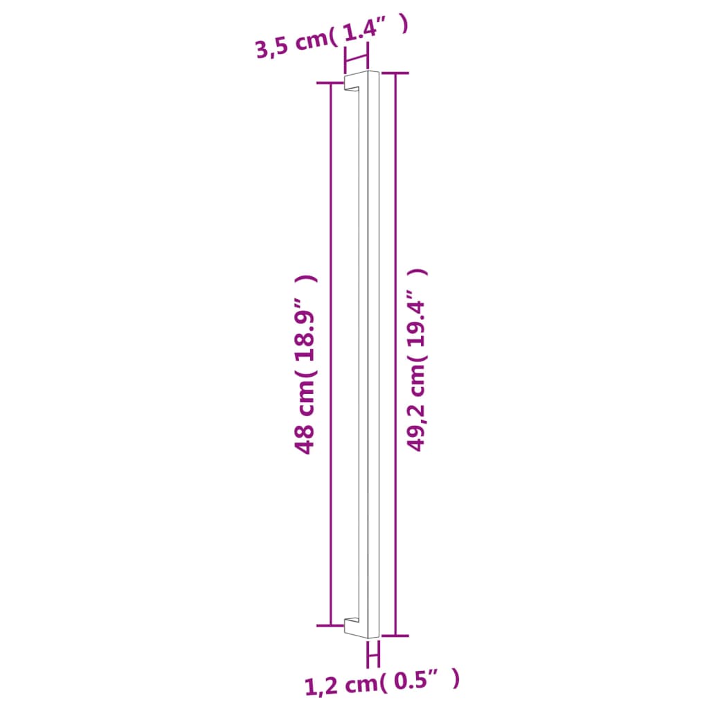10 db fekete rozsdamentes acél szekrényfogantyú 480 mm 8