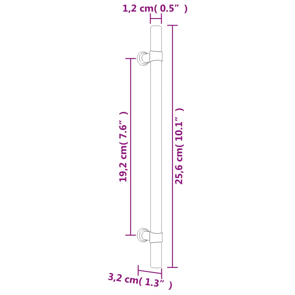 20 db bronz rozsdamentes acél szekrényfogantyú 192 mm 8