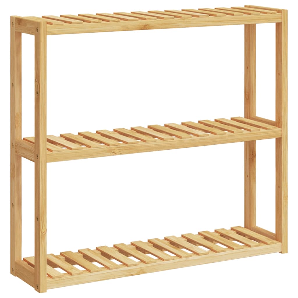 Bambusz 3 szintes falra szerelhető fürdőszobapolc 60x15x54 cm 2