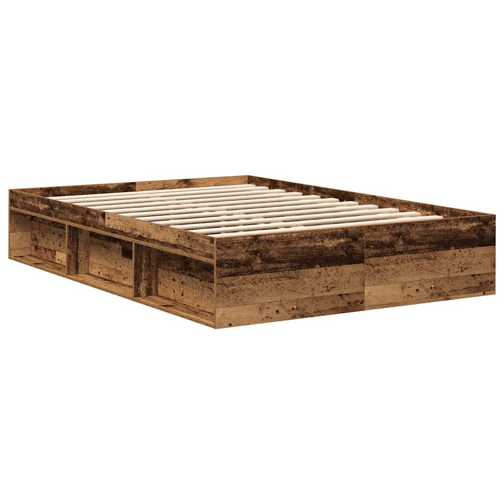 Kis kétszemélyes füstös tölgyszínű ágykeret 120 x 190 cm 7