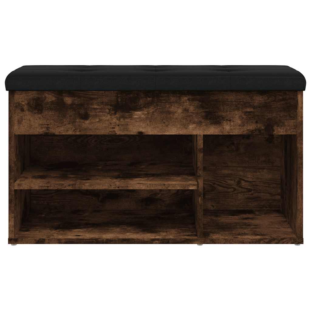 Füstös tölgy színű szerelt fa cipőtároló pad 82 x 32 x 45,5 cm 6