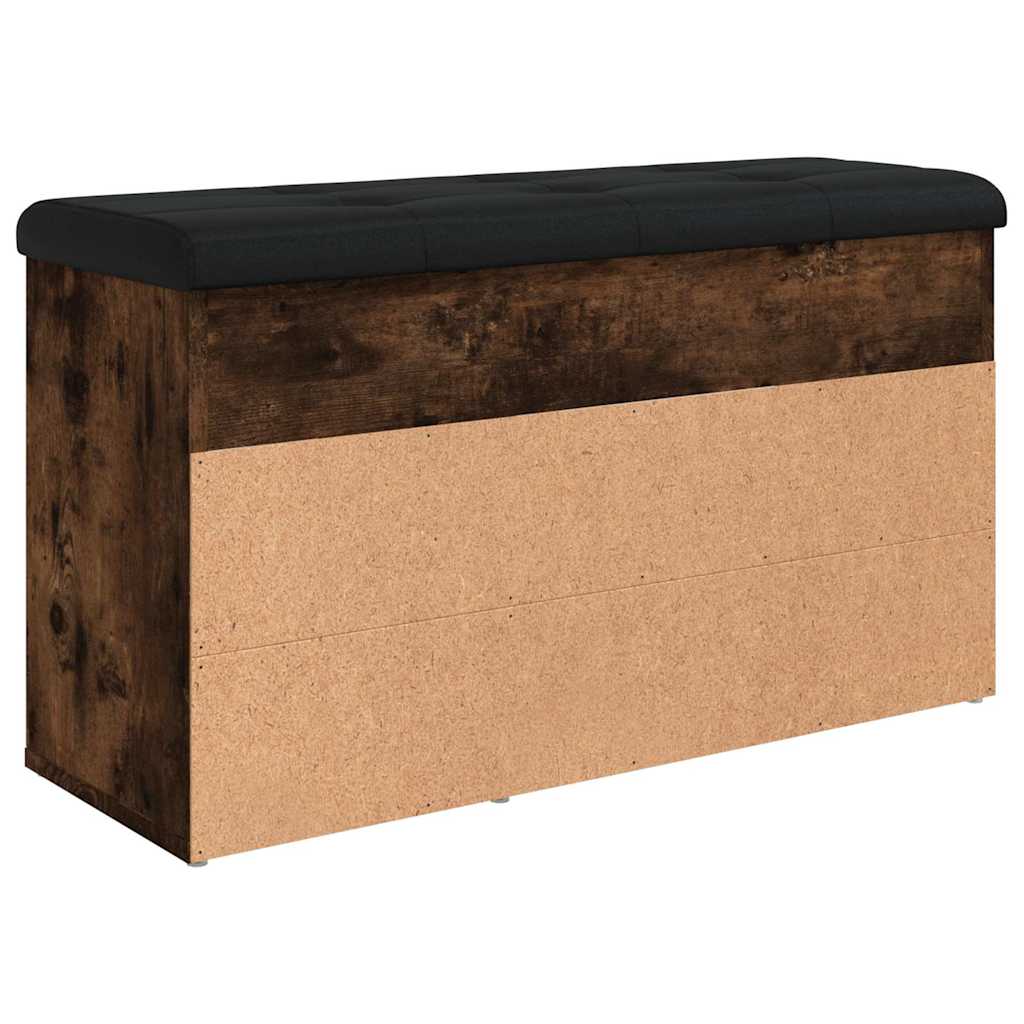 Füstös tölgy színű szerelt fa cipőtároló pad 82 x 32 x 45,5 cm 8