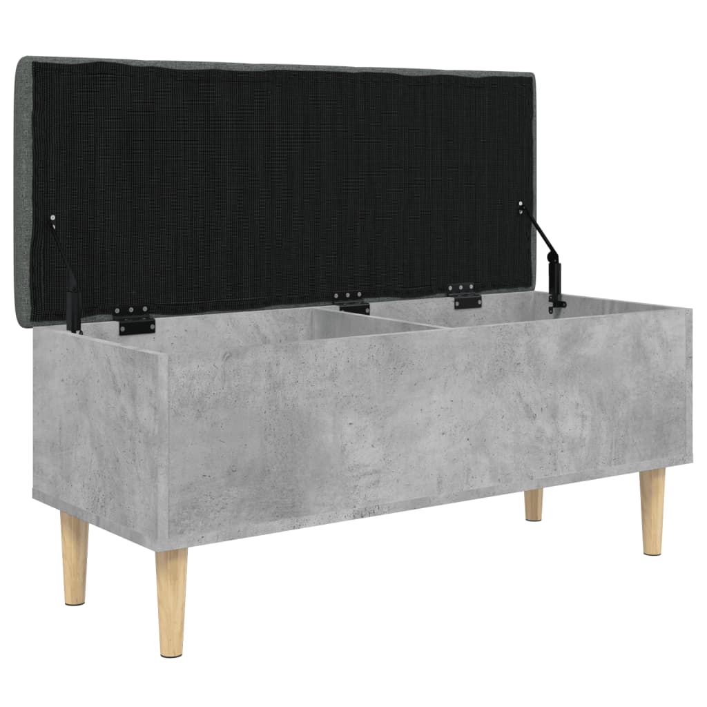 Betonszürke szerelt fa tárolópad 102x42x46 cm 7