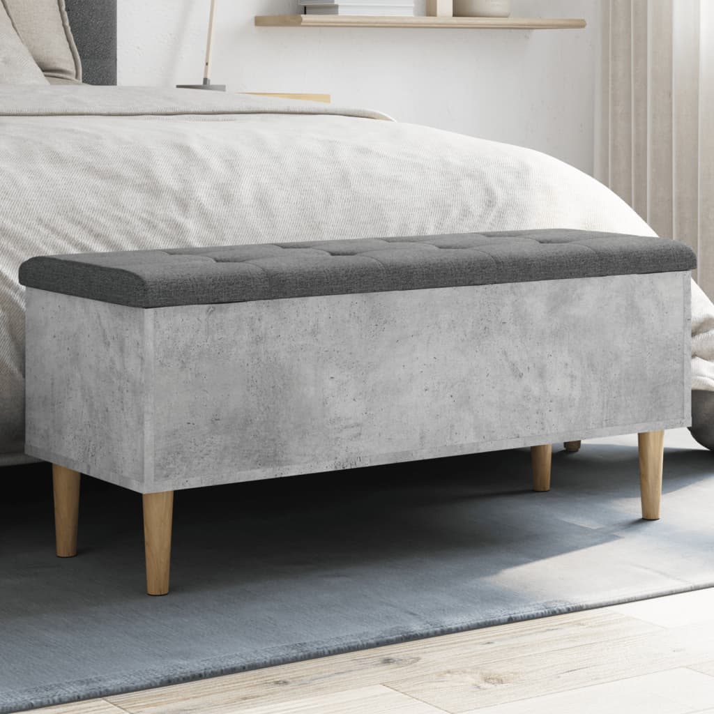 Betonszürke szerelt fa tárolópad 102x42x46 cm