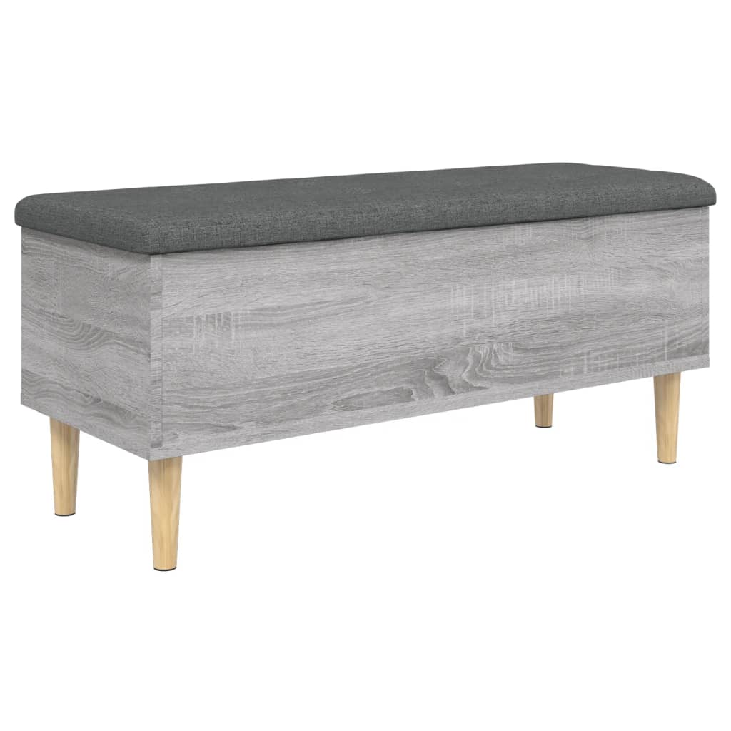 Szürke sonoma színű szerelt fa tárolópad 102x42x46 cm 6