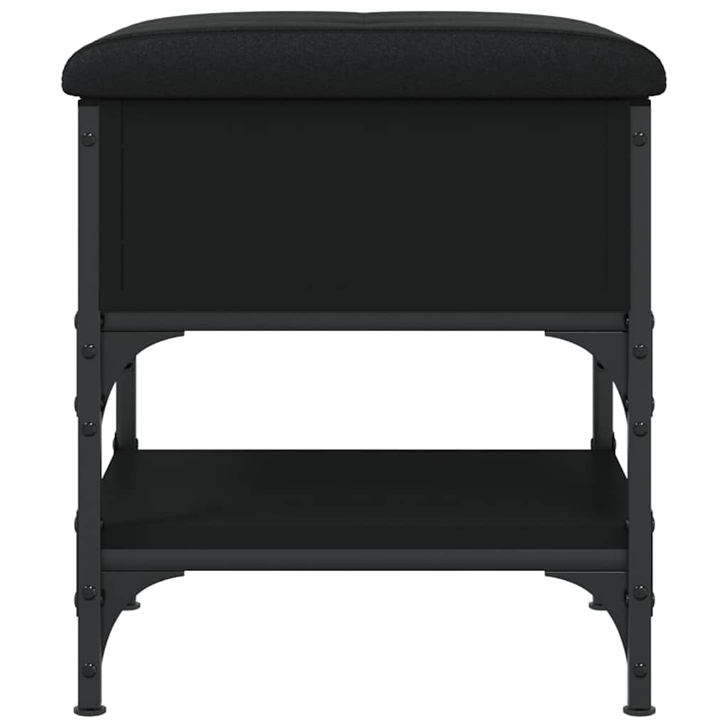 Fekete szerelt fa cipőtároló pad 42 x 42 x 45 cm 6