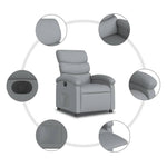 Világosszürke szövet elektromos dönthető fotel 8