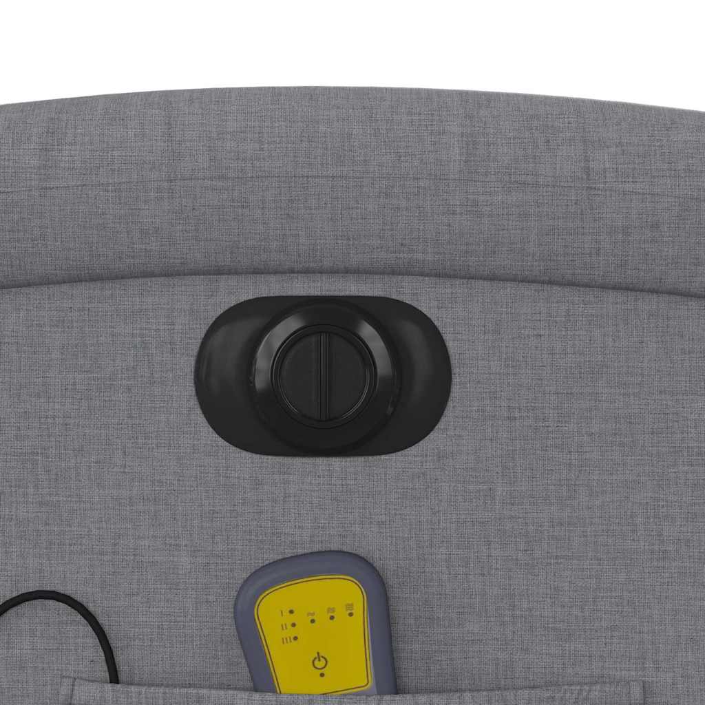 Világosszürke szövet dönthető elektromos masszázsfotel 12