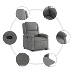Sötétszürke szövet felállást segítő dönthető fotel 8