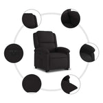 Elektromos felállást segítő fekete szövet dönthető fotel 8