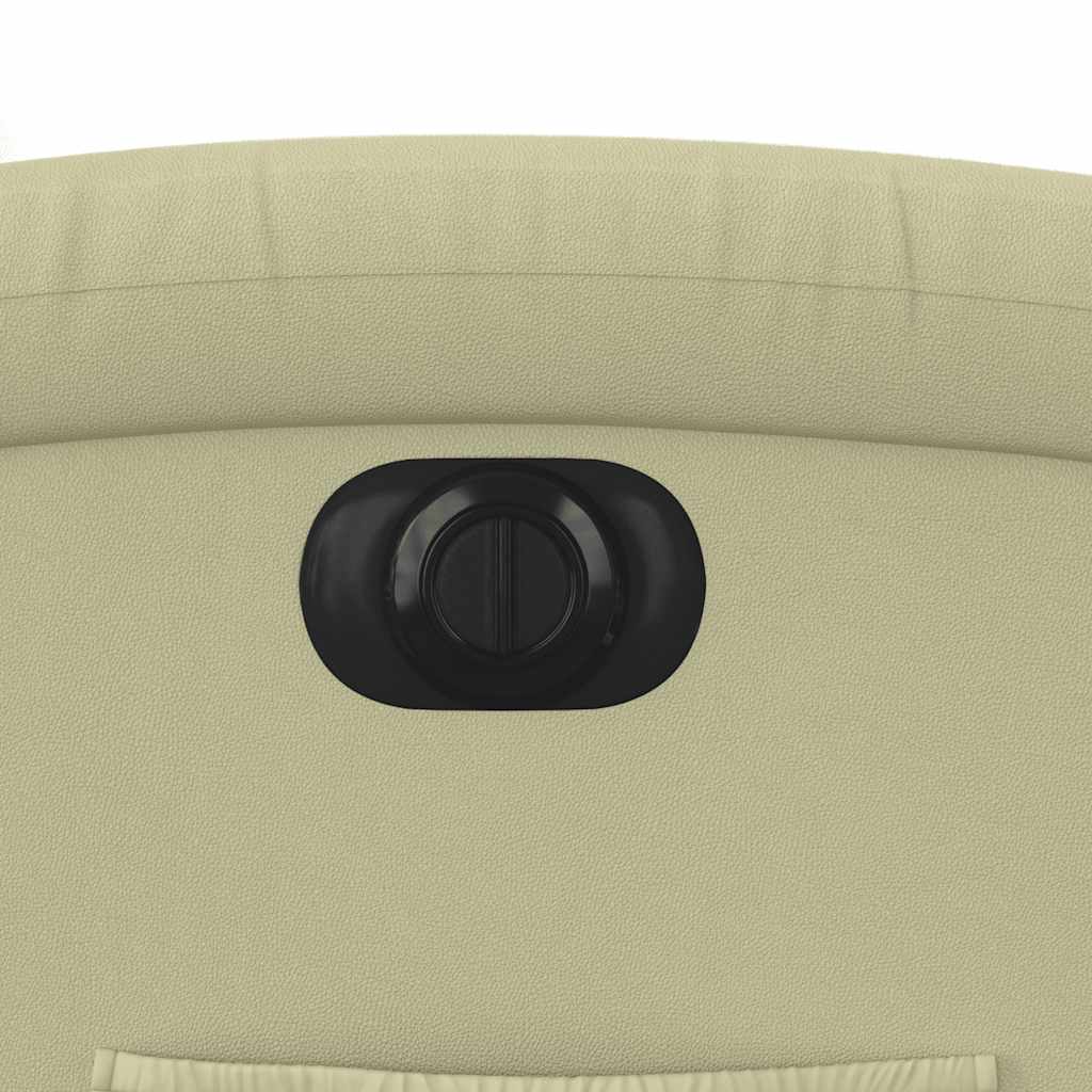 Krémszínű valódi bőr elektromos dönthető fotel 12