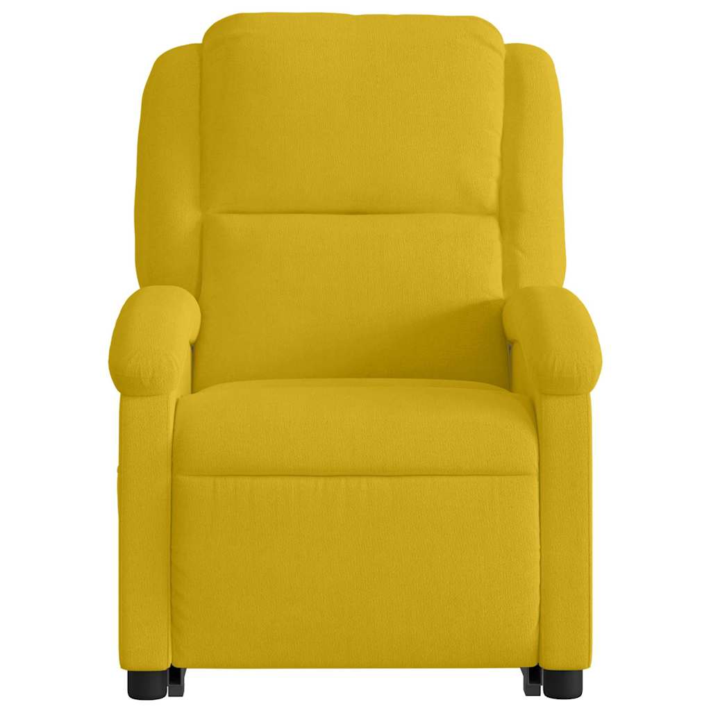 Sárga bársony felállást segítő dönthető fotel 9