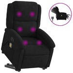 Elektromos felállást segítő fekete bársony masszázsfotel 2