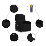 Elektromos felállást segítő fekete bársony masszázsfotel 8