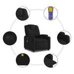 Fekete szövet elektromos dönthető masszázsfotel 8
