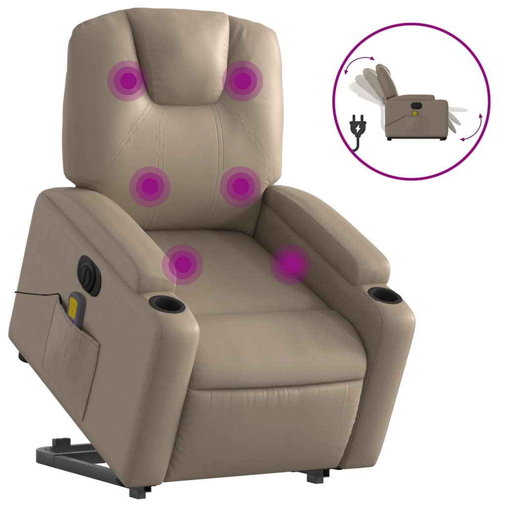 Elektromos cappuccino műbőr felállást segítő masszázsfotel 2