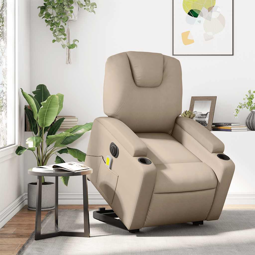 Elektromos cappuccino műbőr felállást segítő masszázsfotel 16