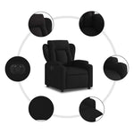 Fekete szövet elektromos dönthető fotel 8