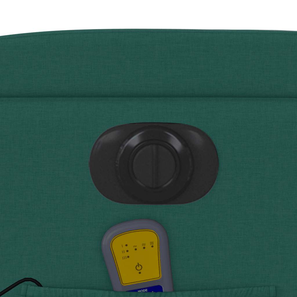 Sötétzöld szövet elektromos dönthető masszázsfotel 12