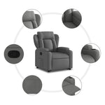 Sötétszürke szövet felállást segítő dönthető fotel 8
