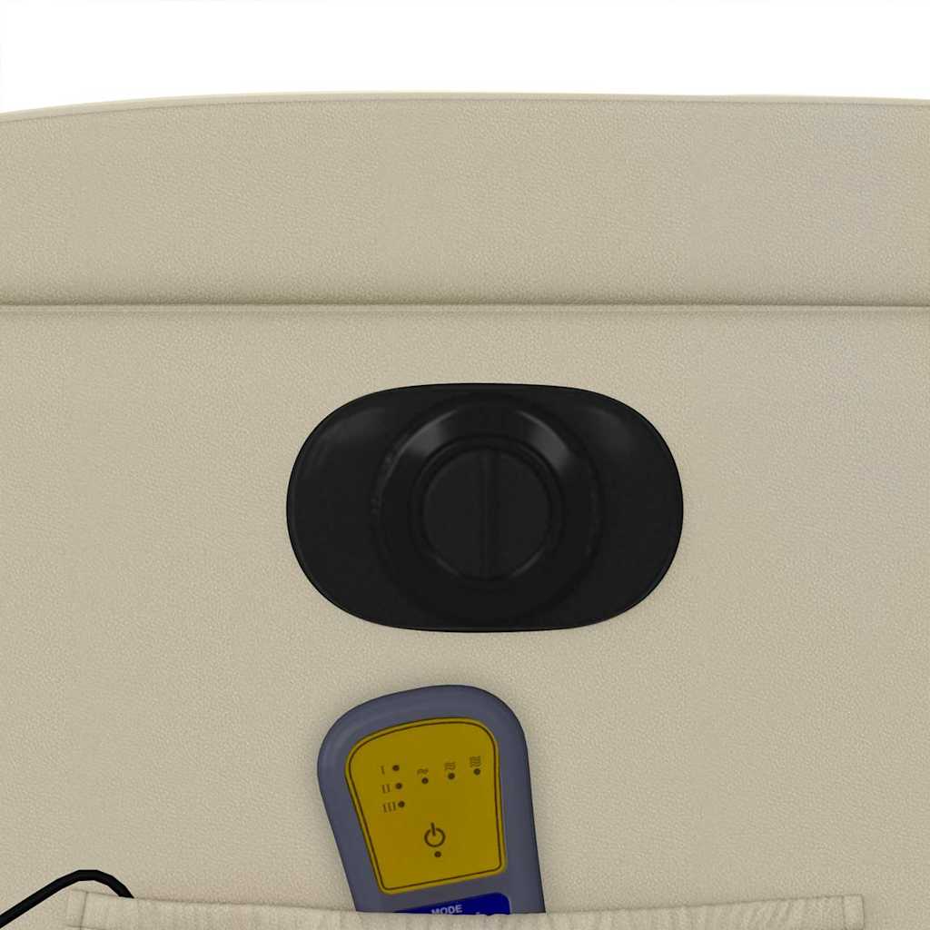 Krémszínű műbőr elektromos dönthető masszázsfotel 12