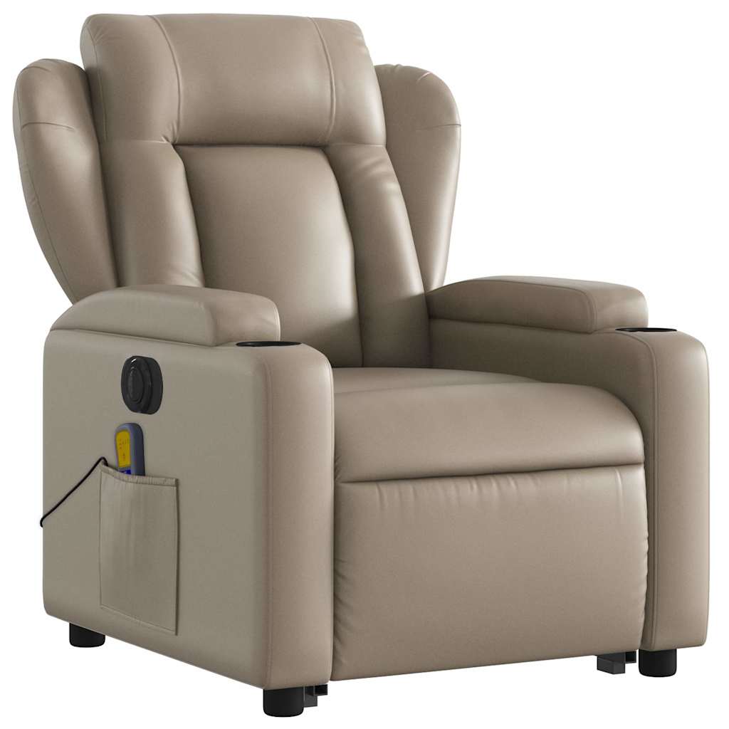 Elektromos cappuccino műbőr felállást segítő masszázsfotel 4