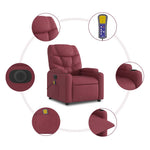 Bordó szövet dönthető elektromos álló masszázsfotel 8