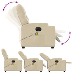 Krémszínű szövet dönthető elektromos masszázsfotel 7