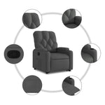 Sötétszürke szövet felállást segítő dönthető fotel 8