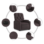 Elektromos felállást segítő sötétbarna szövet dönthető fotel 8