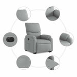 Elektromos felállást segítő világosszürke szövet dönthető fotel 8
