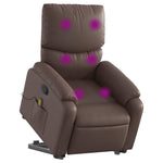 Barna műbőr dönthető masszázs- és állófotel 3