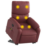 Bordó műbőr dönthető masszázs- és állófotel 3